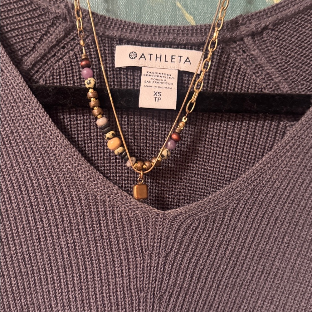 Two strand Bead and Metal Necklace